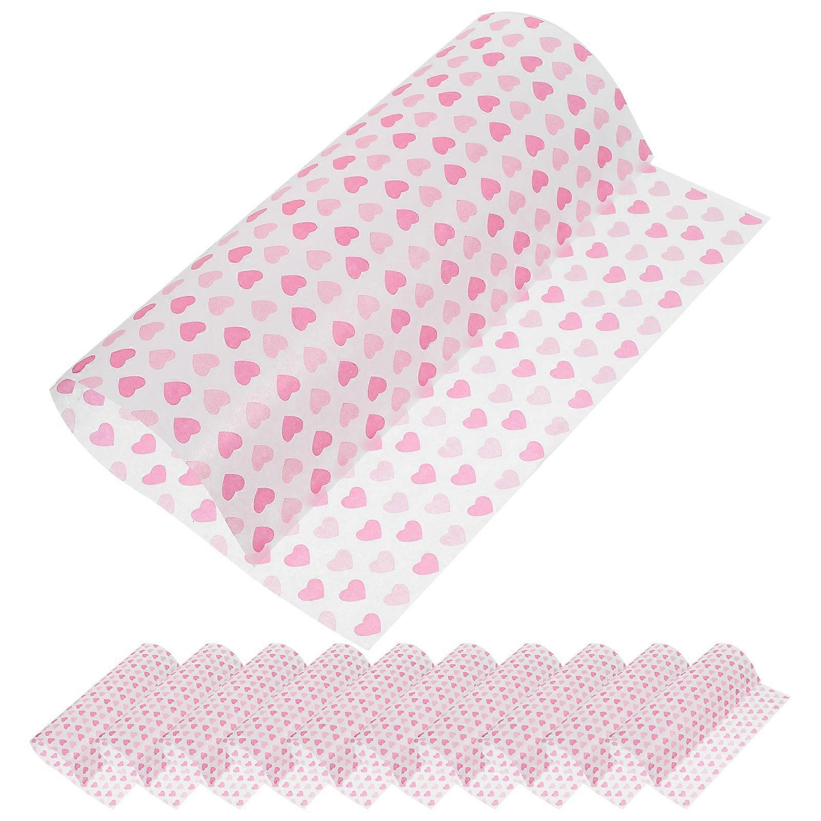 Cookie Papers For Packaging Nougat Wrapping Paper Home Users Food Wrapping Pink Heart Shaped Oilproof 50Set
