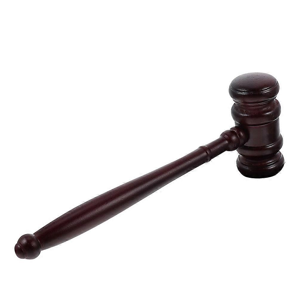 Dark Brown Kids Toy Gavel Wooden Hammer for Playing Synthetic Material 1pc