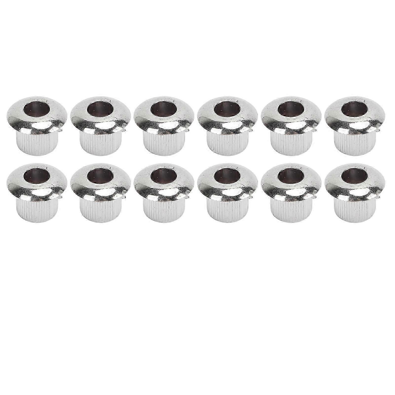 12Pcs Acoustic Guitar Tuner Conversion Bushing 10mm Plastic Adapter Accessory Set Kit Silver
