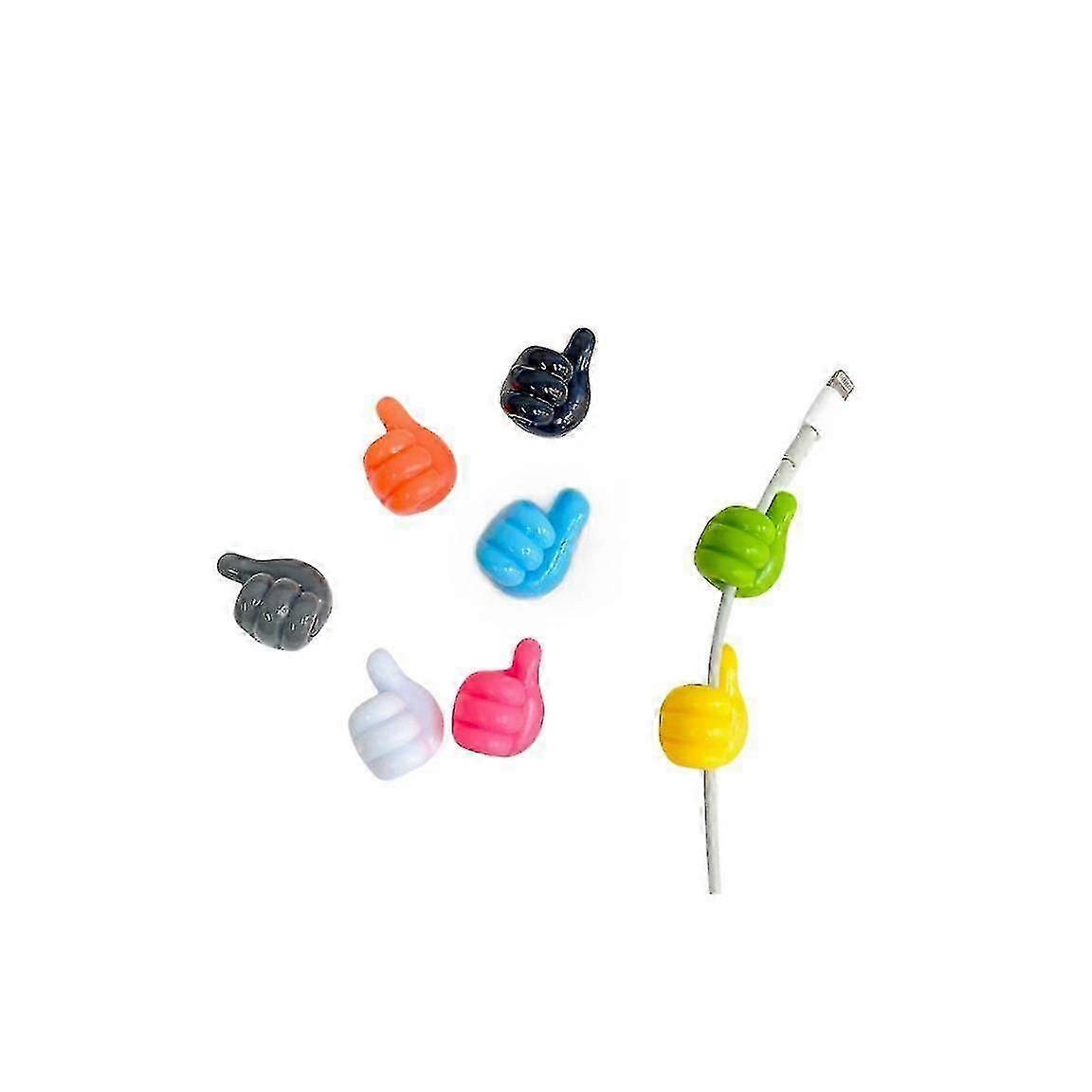 10-pack silicone thumb hooks, cord clips, suitable for data cables, headphones, keys, makeup brushes, toothbrushes