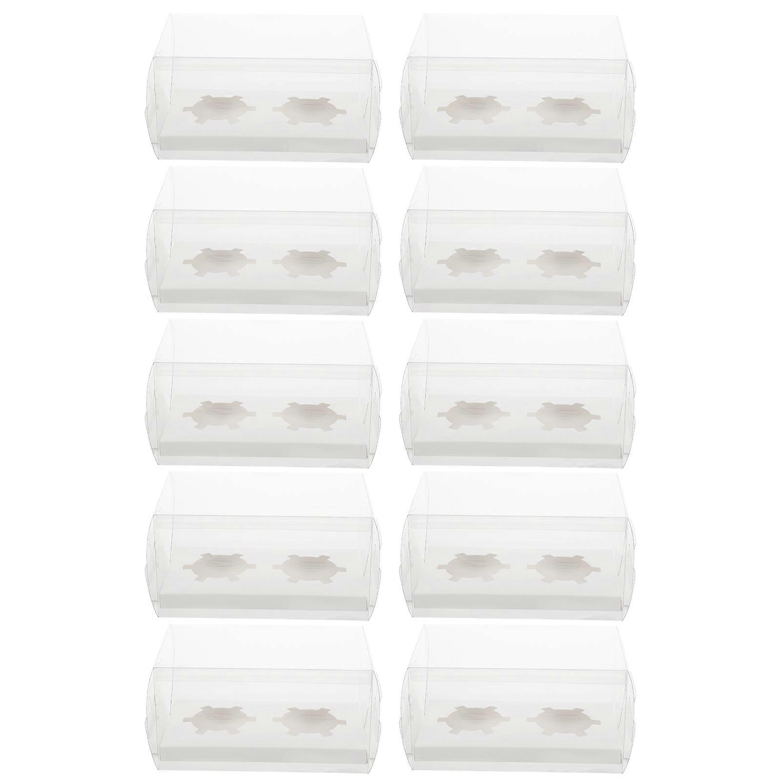 Cake Packaging Boxes Practical Design Cupcakes Home Use 15.5x7.5x6cm Storage 10 Sets