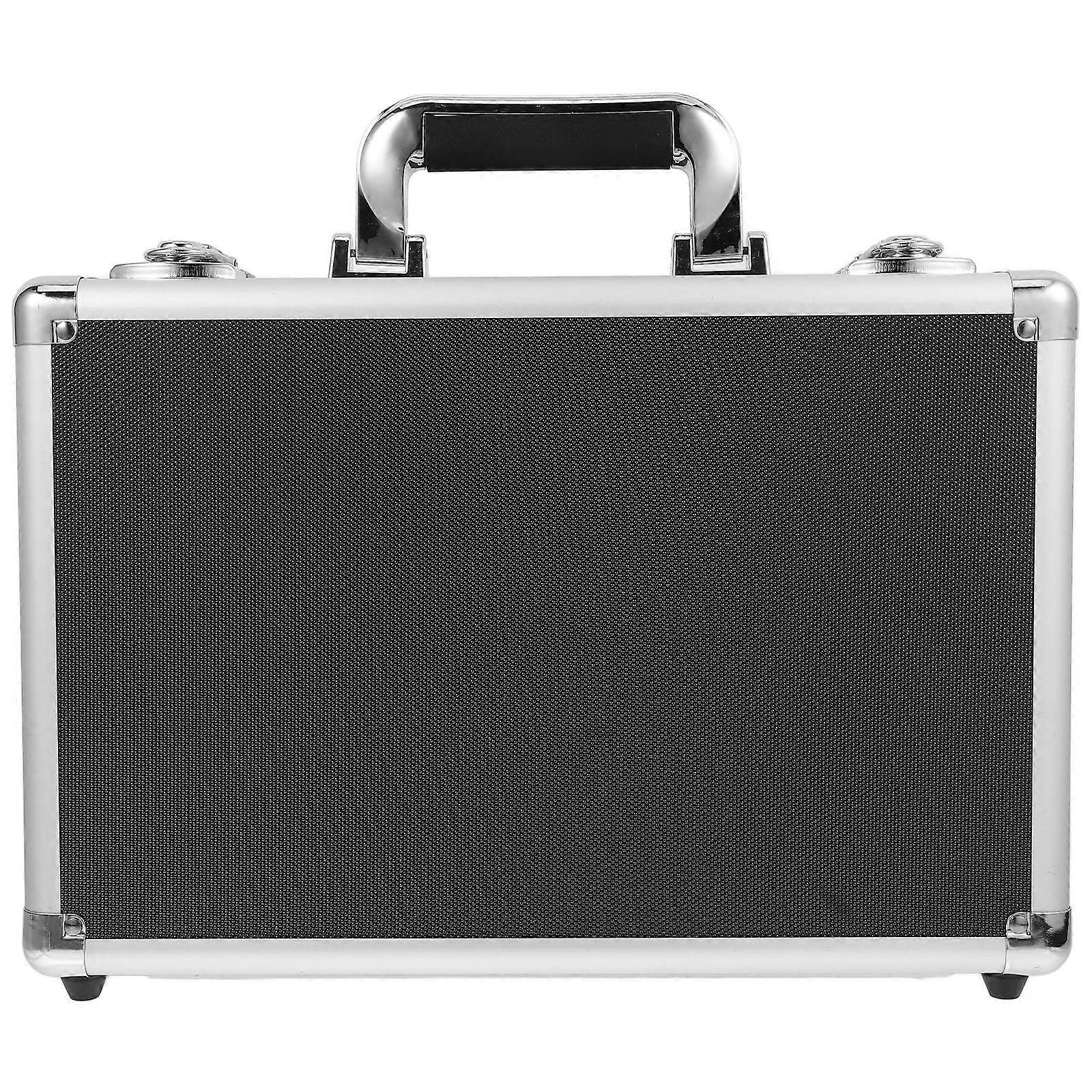 Metal Case Portable Aluminum Alloy Tool Box For Workshop Use Black 36.00X24.00X10.00CM Tool Storage 1Pack