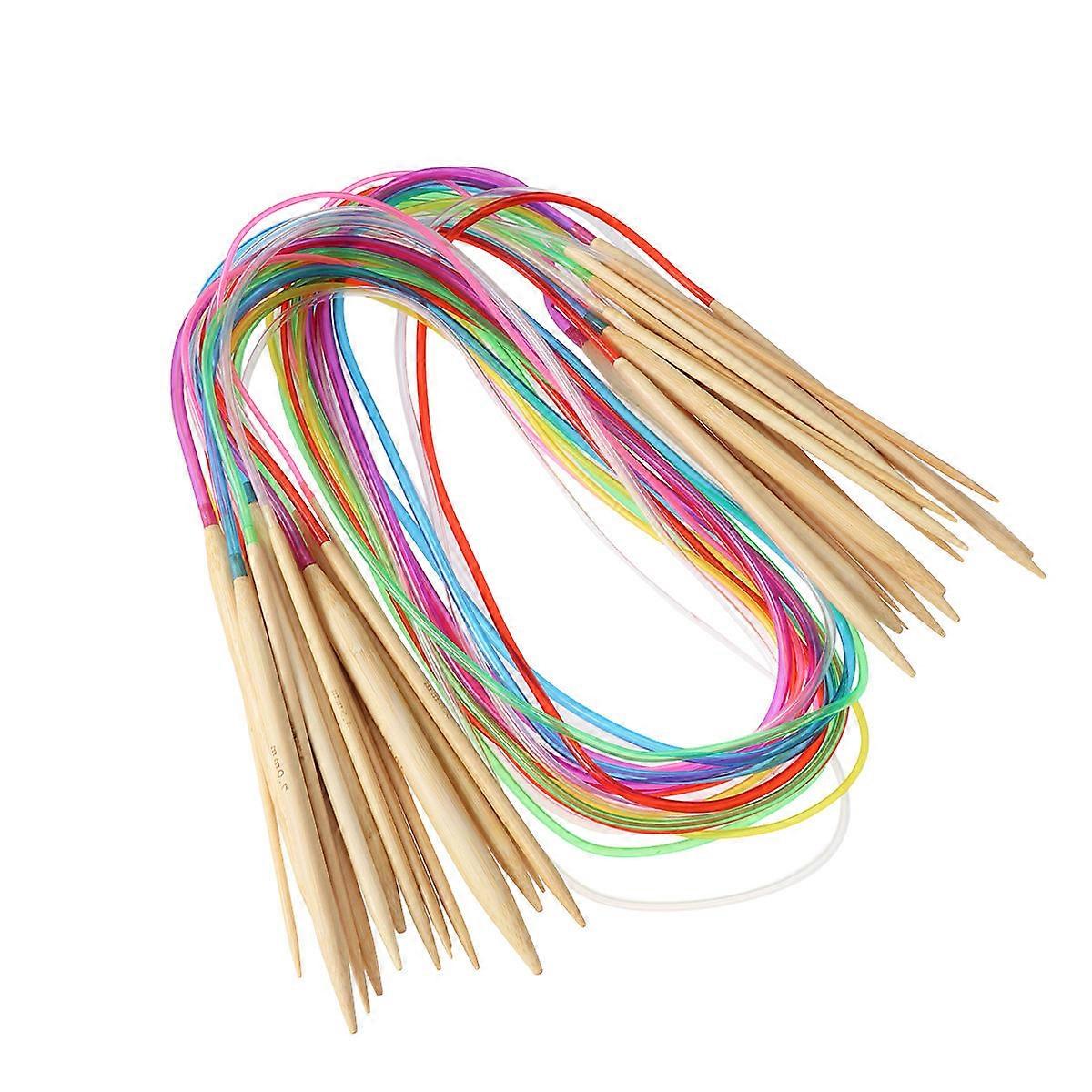 Smooth Surface Circular Knitting Needles 18Pcs Professional Knitters 100cm Length Assorted Color