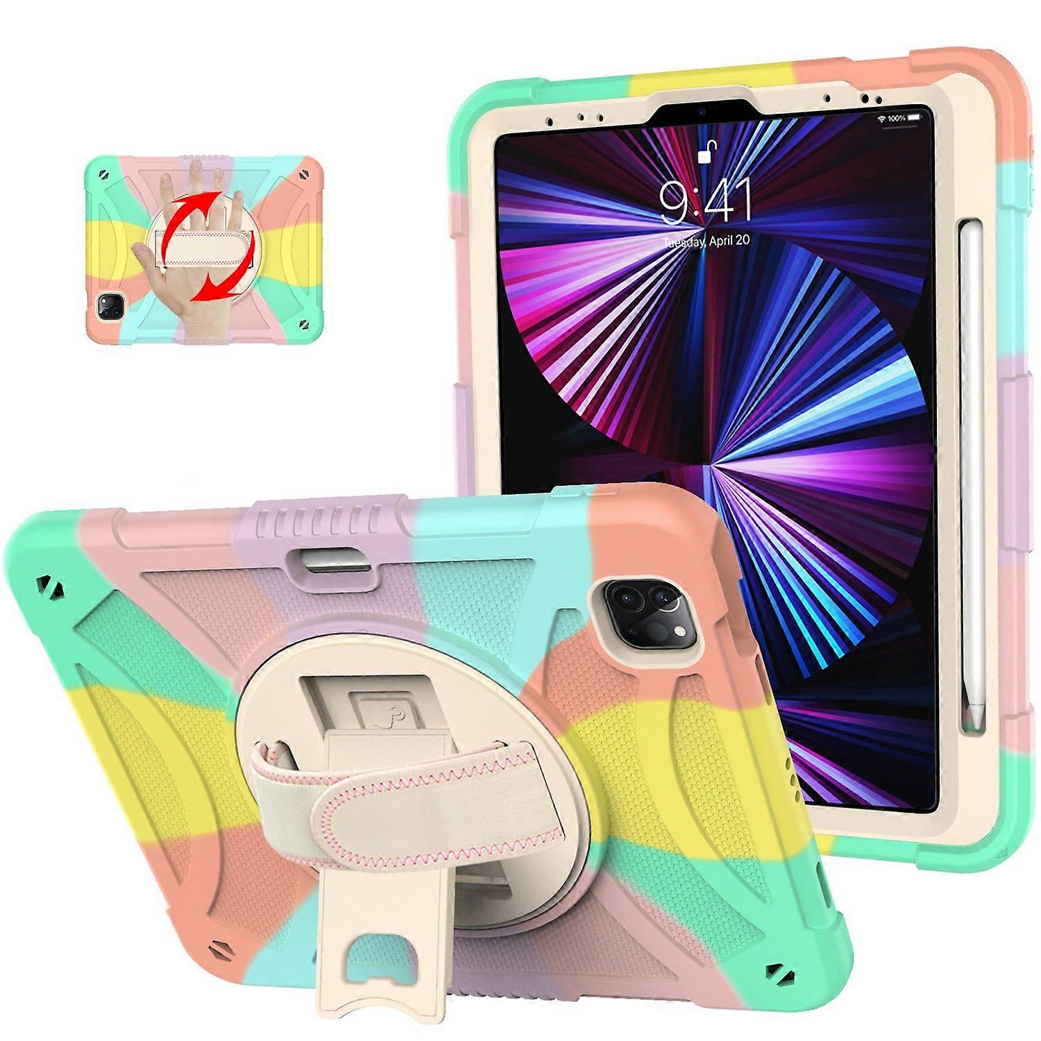 Tablet Case for iPad Pro 11 (2018) (2020) (2021) (2022) iPad Air (2020) (2022) , Silicone+PC Rotatin