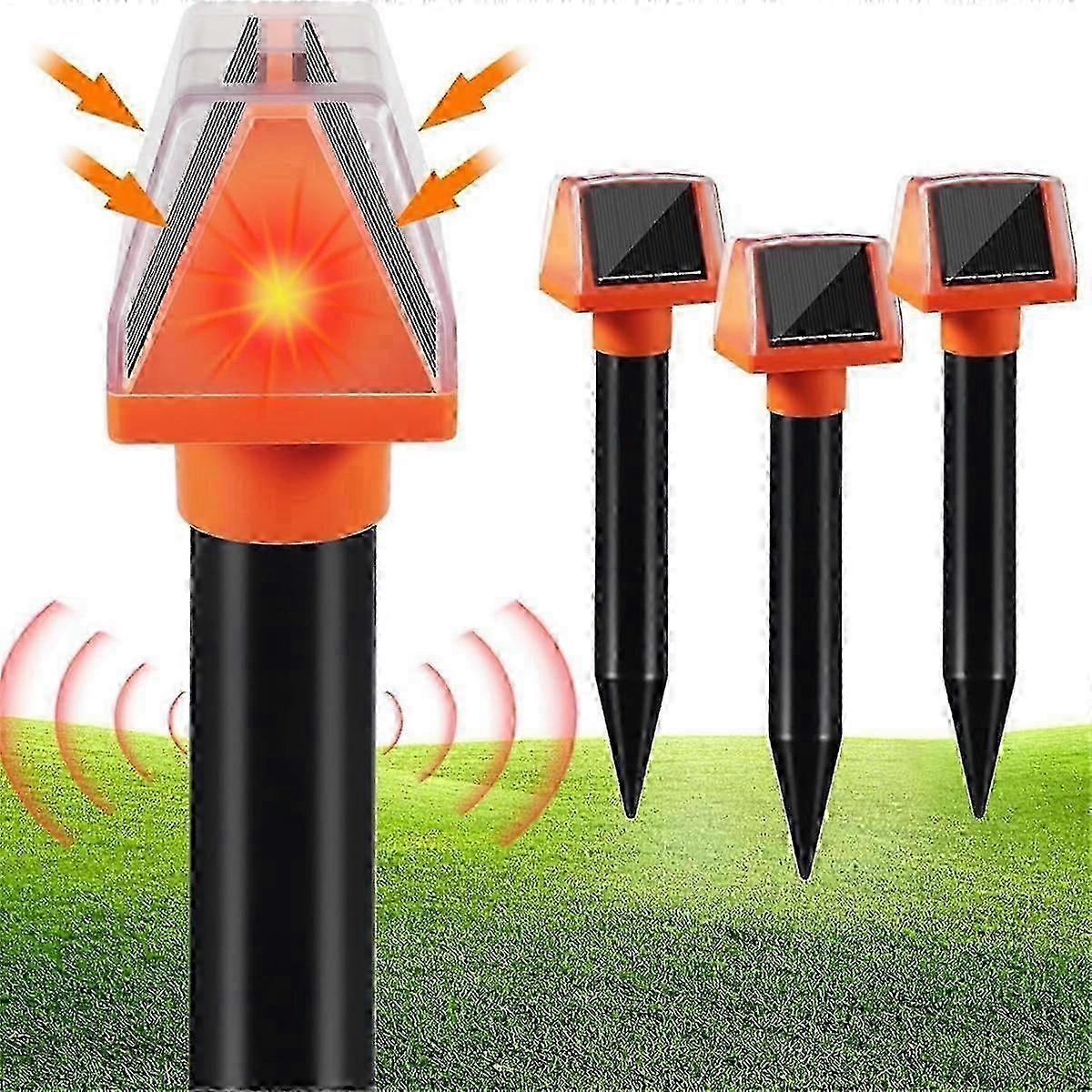 Solar Mole Repellent, Ultrasonic & Solar Powered Mouse Repellent, Waterproof Chaser for Lawn, Patio & Garden (4 PCS )