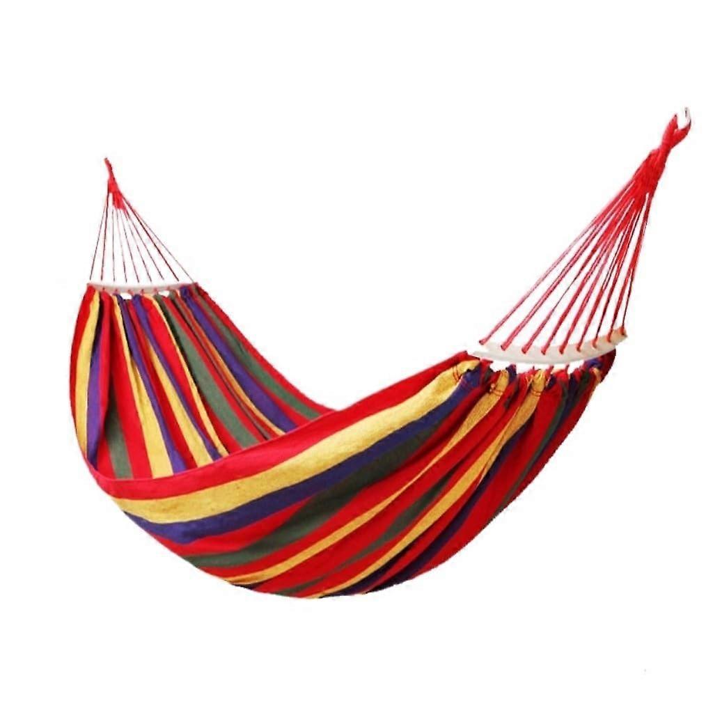 Outdoor Hammock Single and Double Swing Thickened Canvas Camping Anti-Rollover Dormitory Hanging Chair Cradle Red C