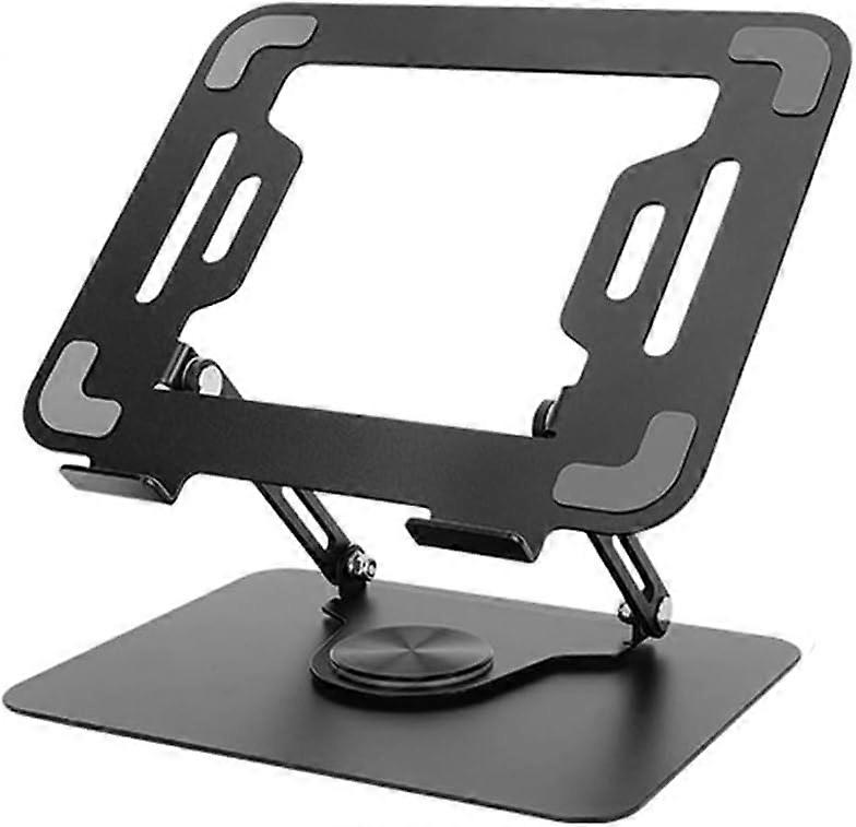 Support pour ordinateur portable avec base rotative à 360°, support ergonomique réglable (noir) (AAA)