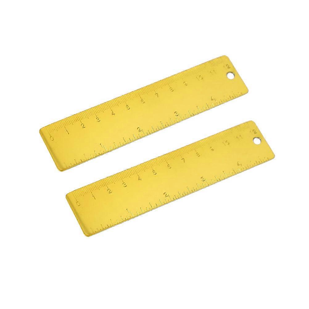 Metal Rule Small Metal Ruler for Architect and Engineer 2Pcs