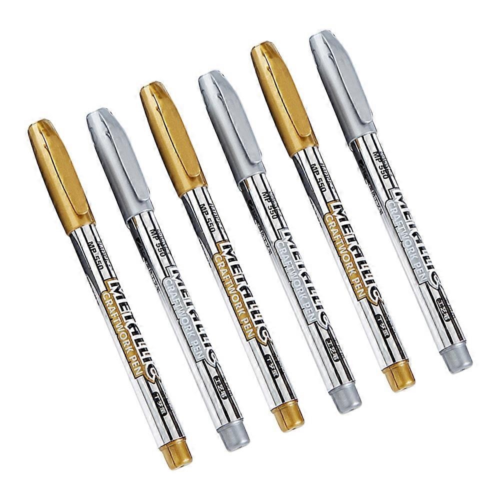 Watercolor Paint Pens for Greeting Cards Simple and Elegant Clip Design 6Pcs