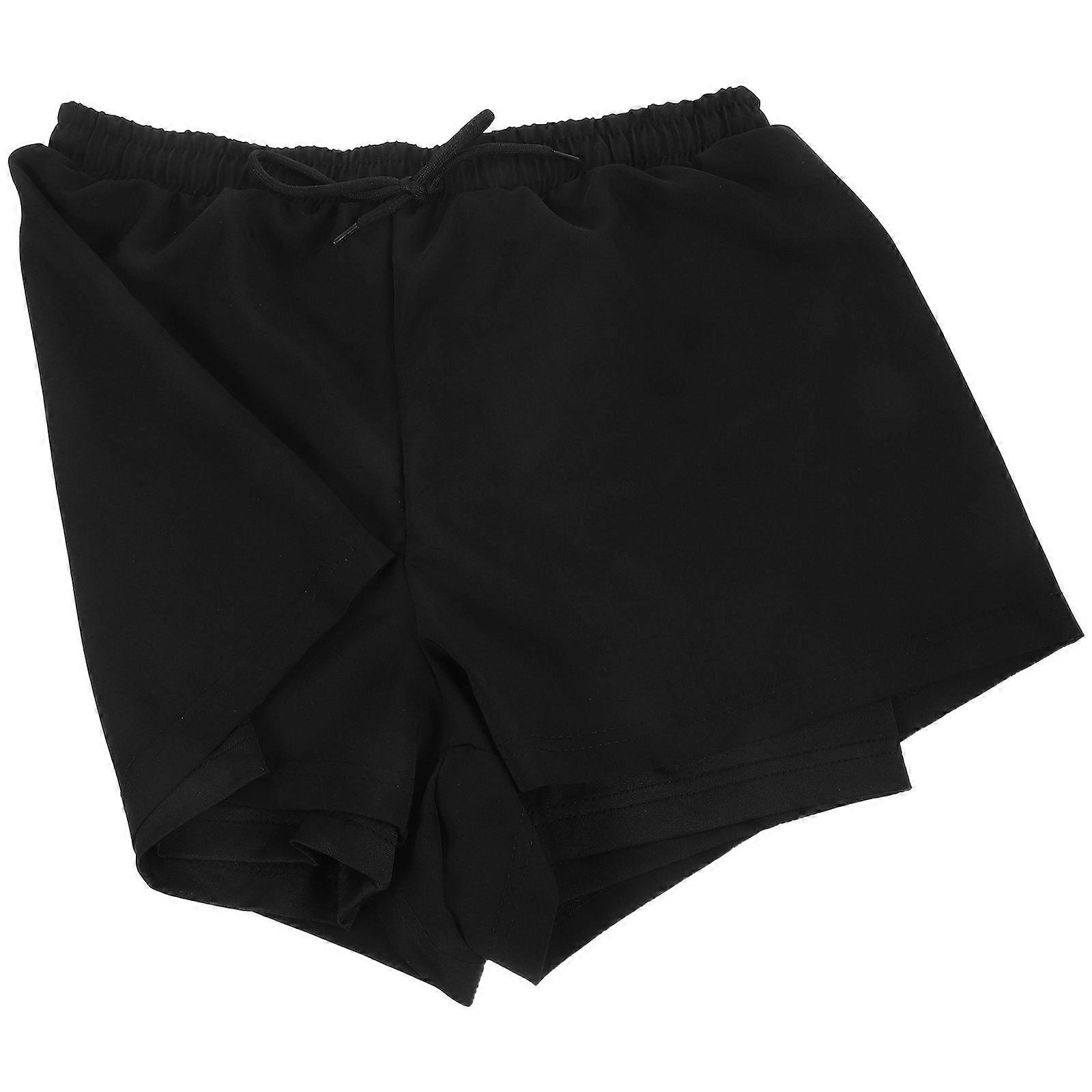 Black Mens Swim Trunks Quick Drying For Summer Wear Polyester L 1Pack