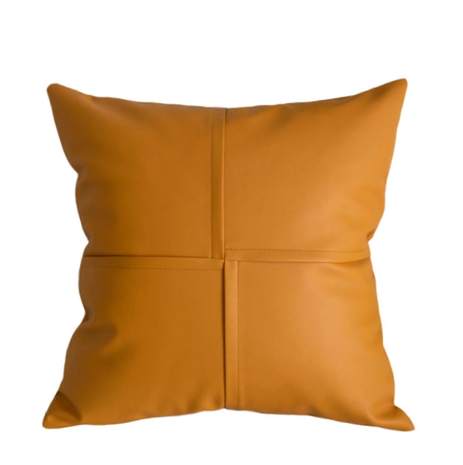 Kissenbezüge 2 Stück, Einfarbiger PU-Leder-Kissenbezug, Grüner Hotel-Wohnzimmer-Sofa-Cover, 45x45 cm
