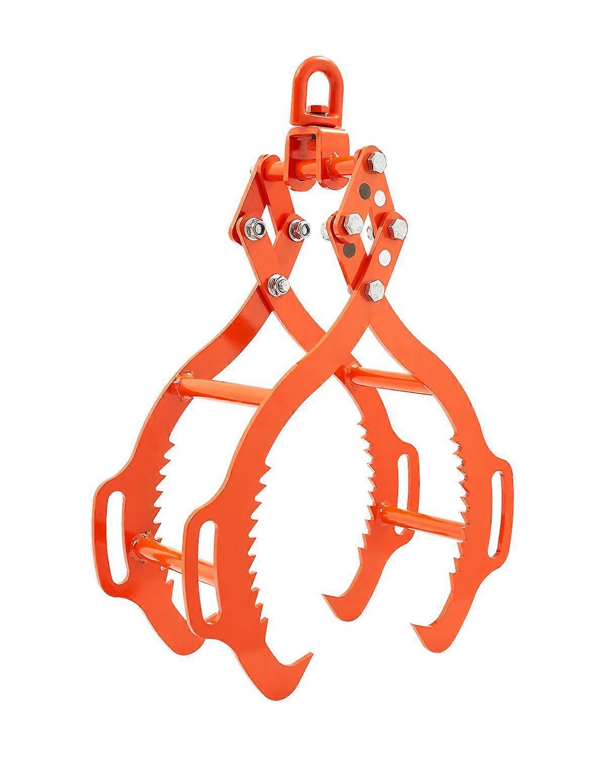 36in Log Lifting Tongs, 4-Claw Log Tongs, Steel Log Grapple, 3300LBS Lifting Capacity, Swivel Log Graper Timber, Eagle Claw Design