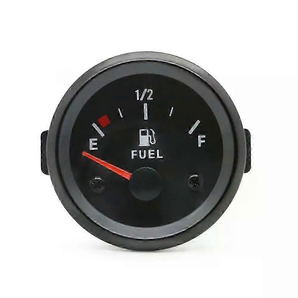 12V 52mm Universal Car Fuel Gauge Meter with High Sensitivity and White LED Light, Suitable for Various Automotive Brands, Black Rim Design