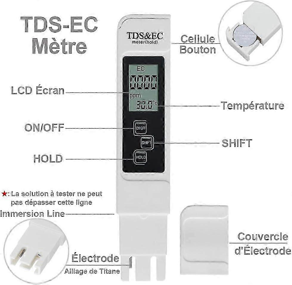 3 in 1 Water Quality Tester Pen for Conductivity, TDS, and Temperature Measurement