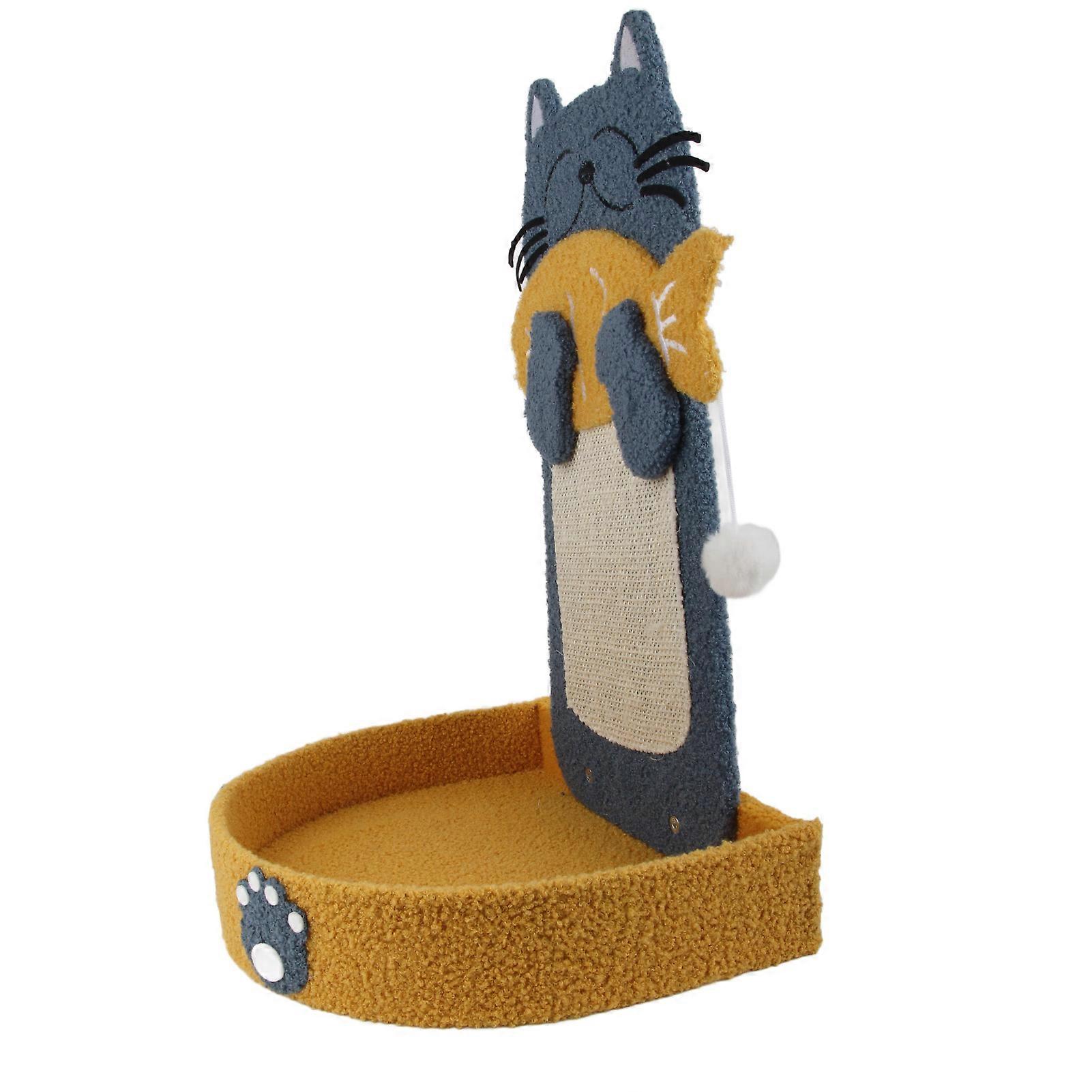 Cat Scratcher Sisal Grinding Claws Cute Cat Scratch Pad Toy for Kitten Cat Supplies Floor Model 