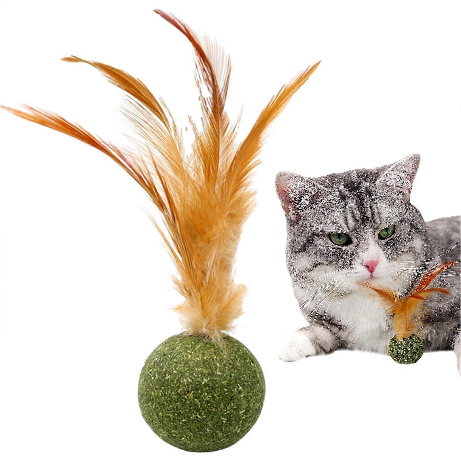 Catnip Ball Toy for Cats, Natural Edible Catnip Shuttlecock, Interactive Indoor Cat Toy, Soft and Durable Design