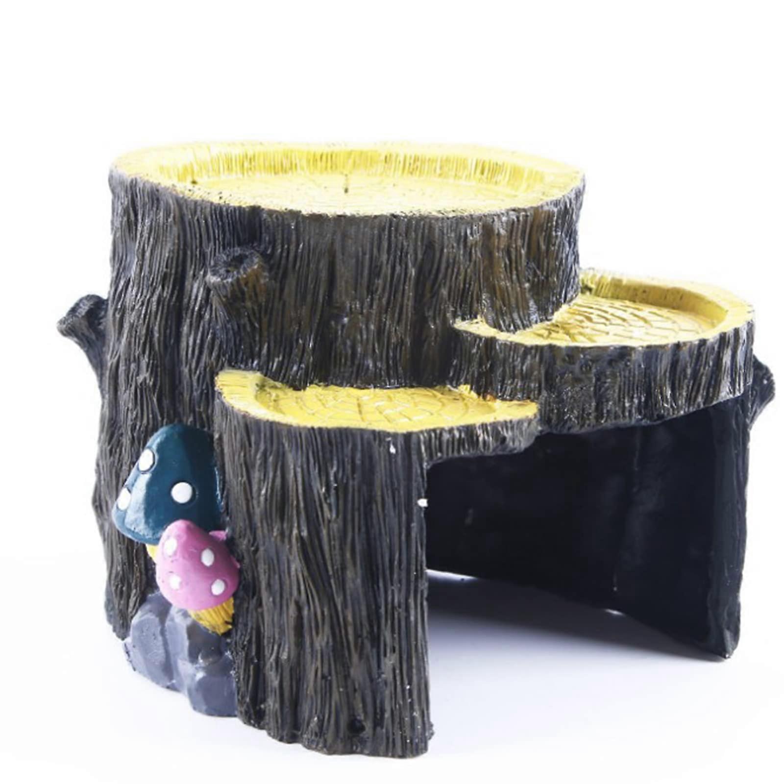 Reptiles Hideout Fish Hidden Cave Aquarium Ornament for Turtle and Snake Tank Habitat, Durable Resin Design, 12"x8"