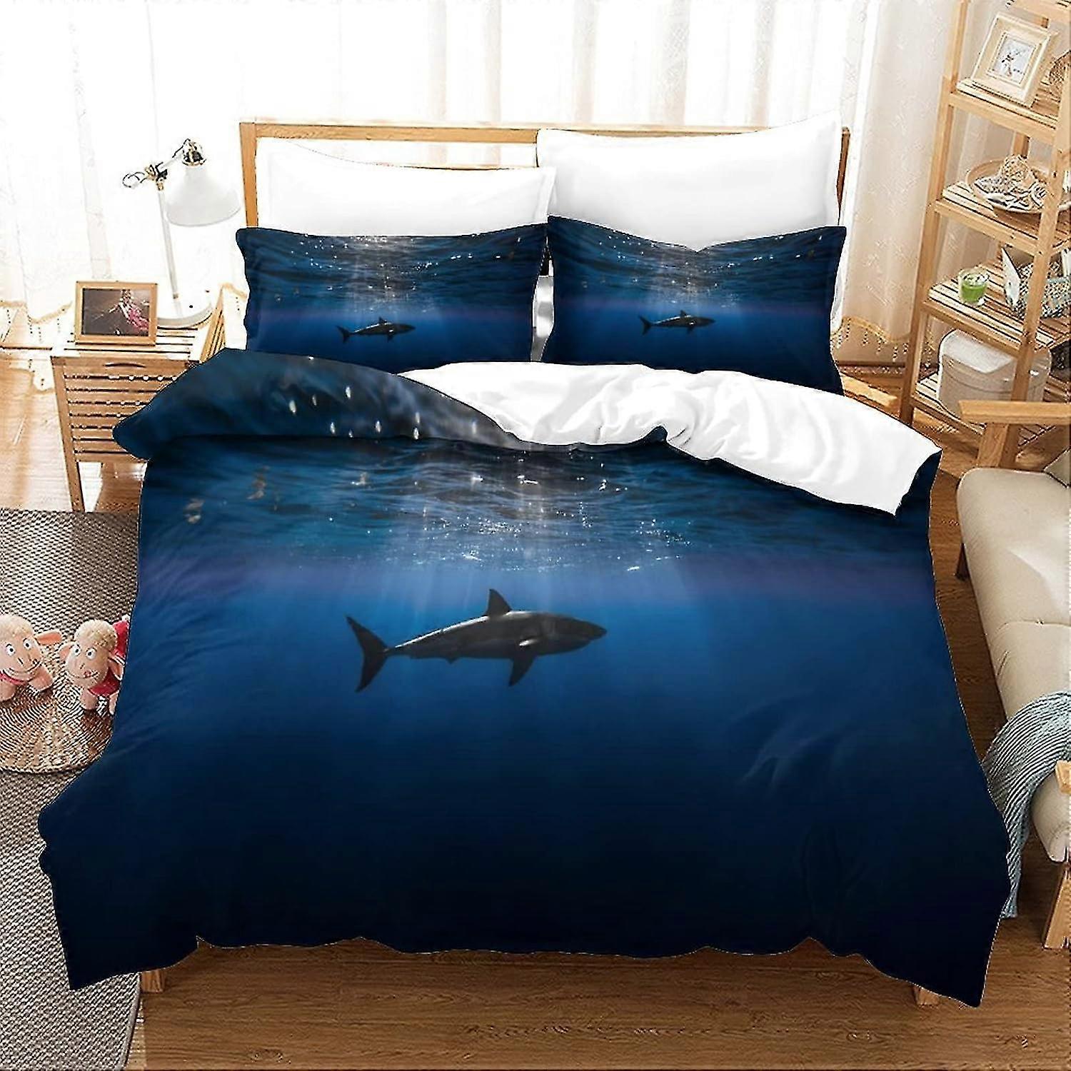 Underwater World 3 Piece Soft Duvet Cover Set with Pillowcase and Zipper Closure, Allergy Prevention Bedding Suitable for All