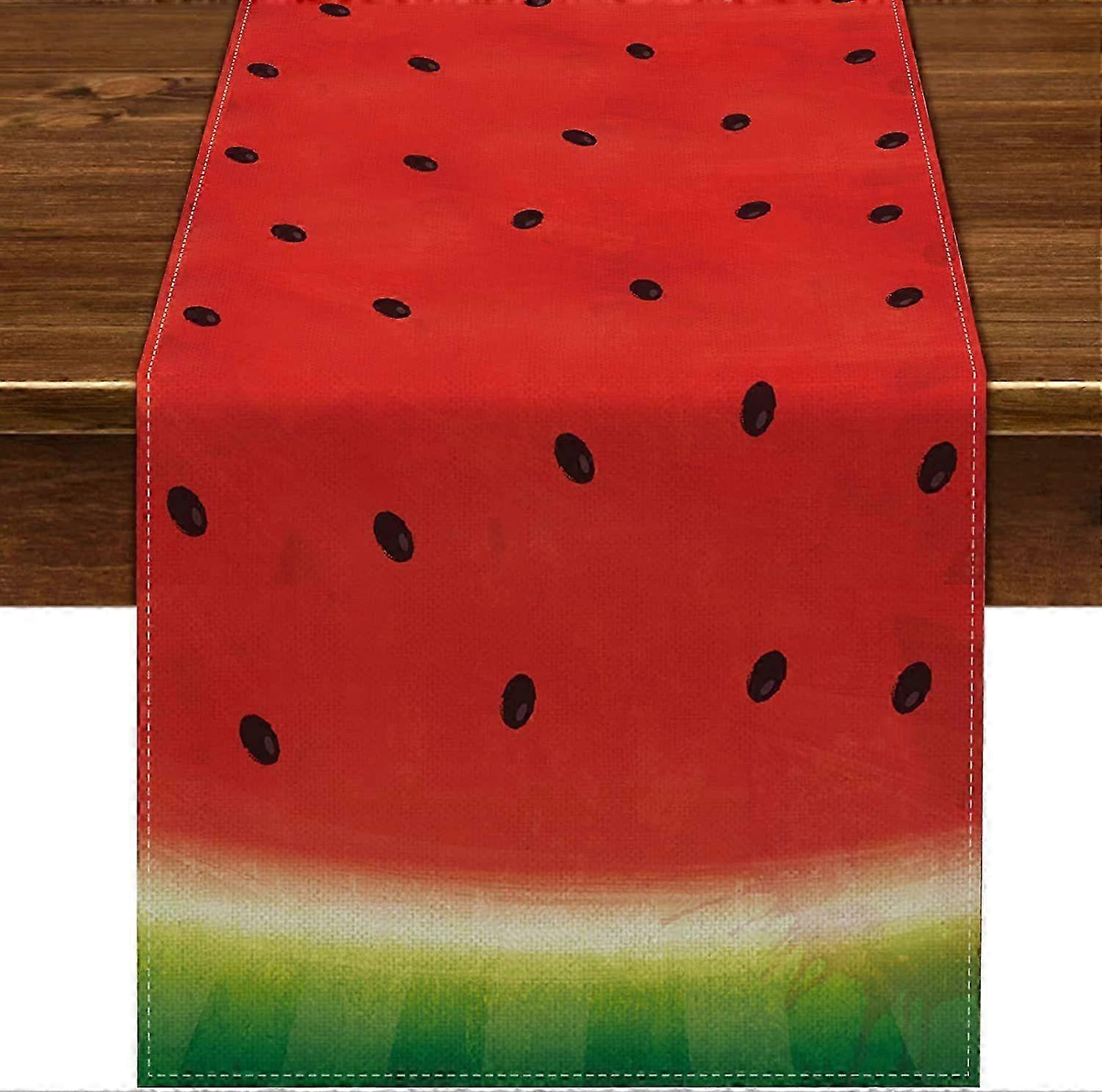 Watermelon Print Table Runner (33x180cm) - Burlap Summer/Wedding Decor