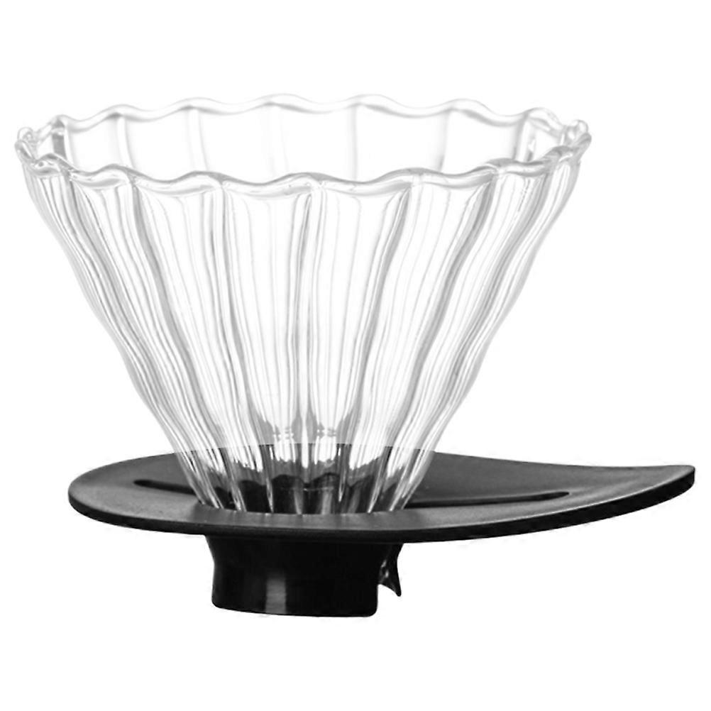 Reusable Coffee Filter Cup Clear Glass Coffee Dripper Kitchen Tool Travel 12.50X12.00X9.00CM Funnel Shape Residue Removal 1Pcs