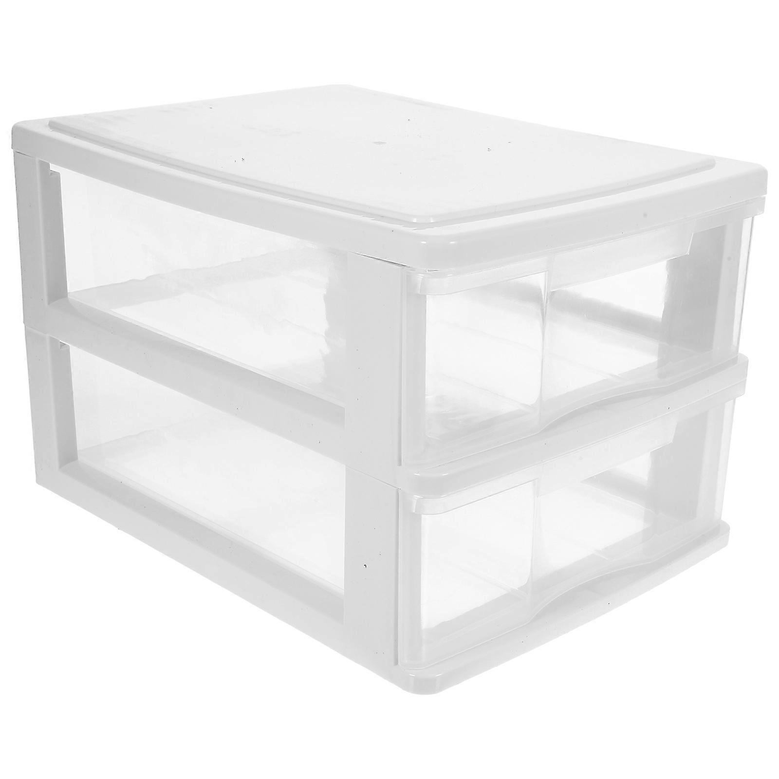 Plastic Organizer With Drawers Storage Box Office Use Home Use Square Simple Design Material Storage 1Pack