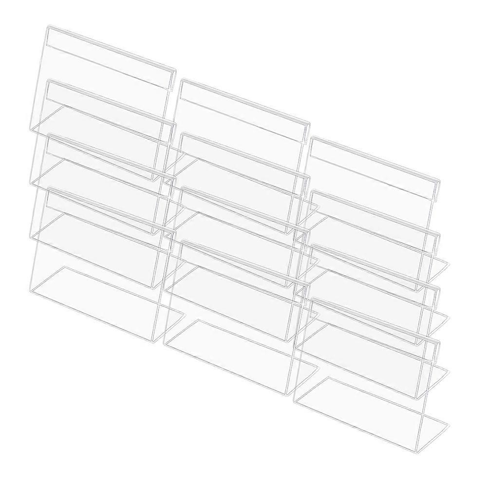 Desk Name Plaque Acrylic Card Stand Shop Use Simple Design Signage Holder 36Pcs