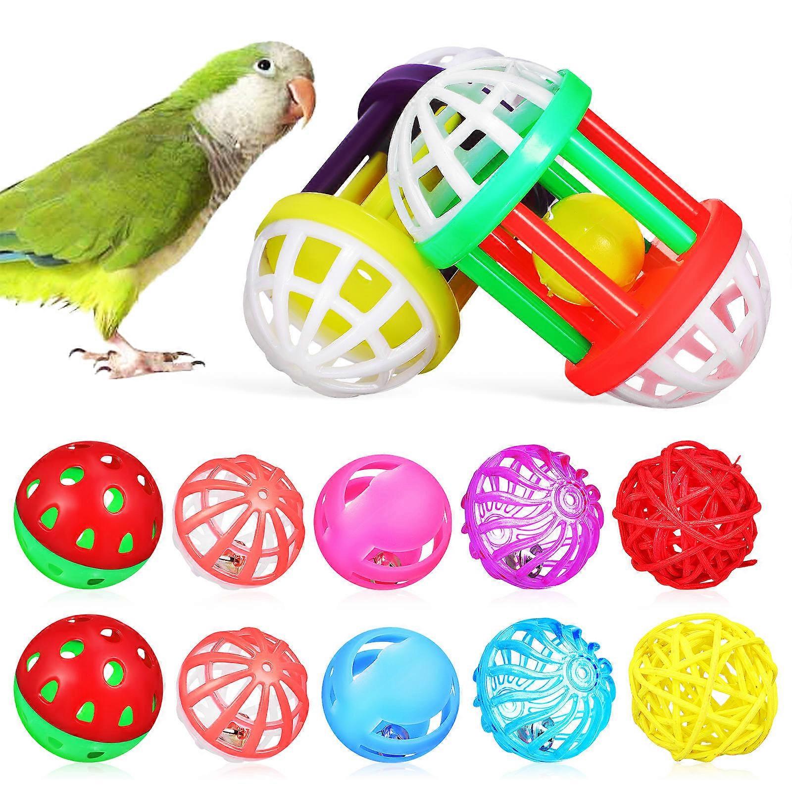 12pcs Bird Beak Grinding Balls for Parrots, Budgies & Cockatiels – Durable Chew Toys for Foot Grip & Playtime – Assorted Styles & Colors