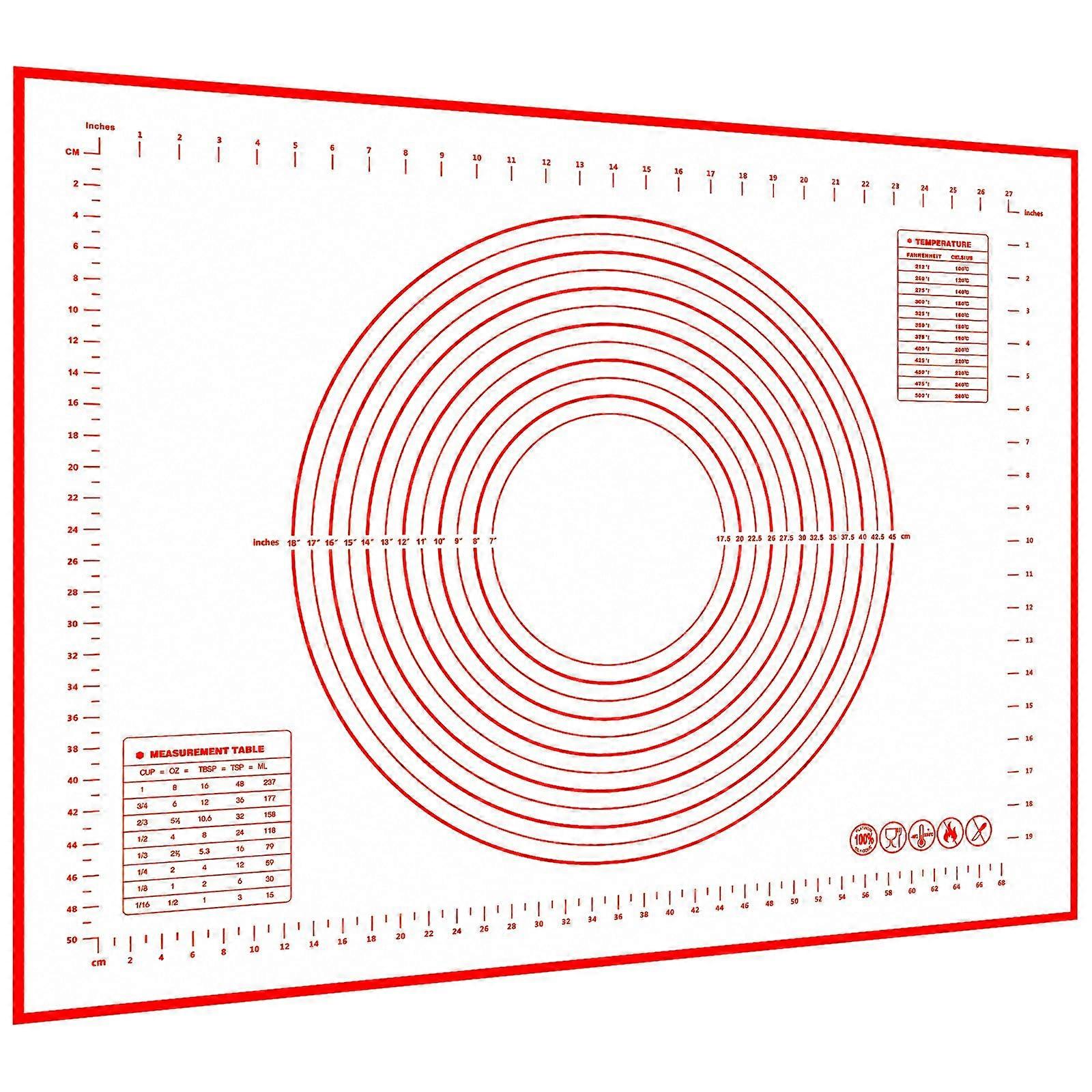 Large Silicone Baking Mat 80 x 60 cm NonStick Dough Mat with Measurements for Fondant, Pastry, Pizza