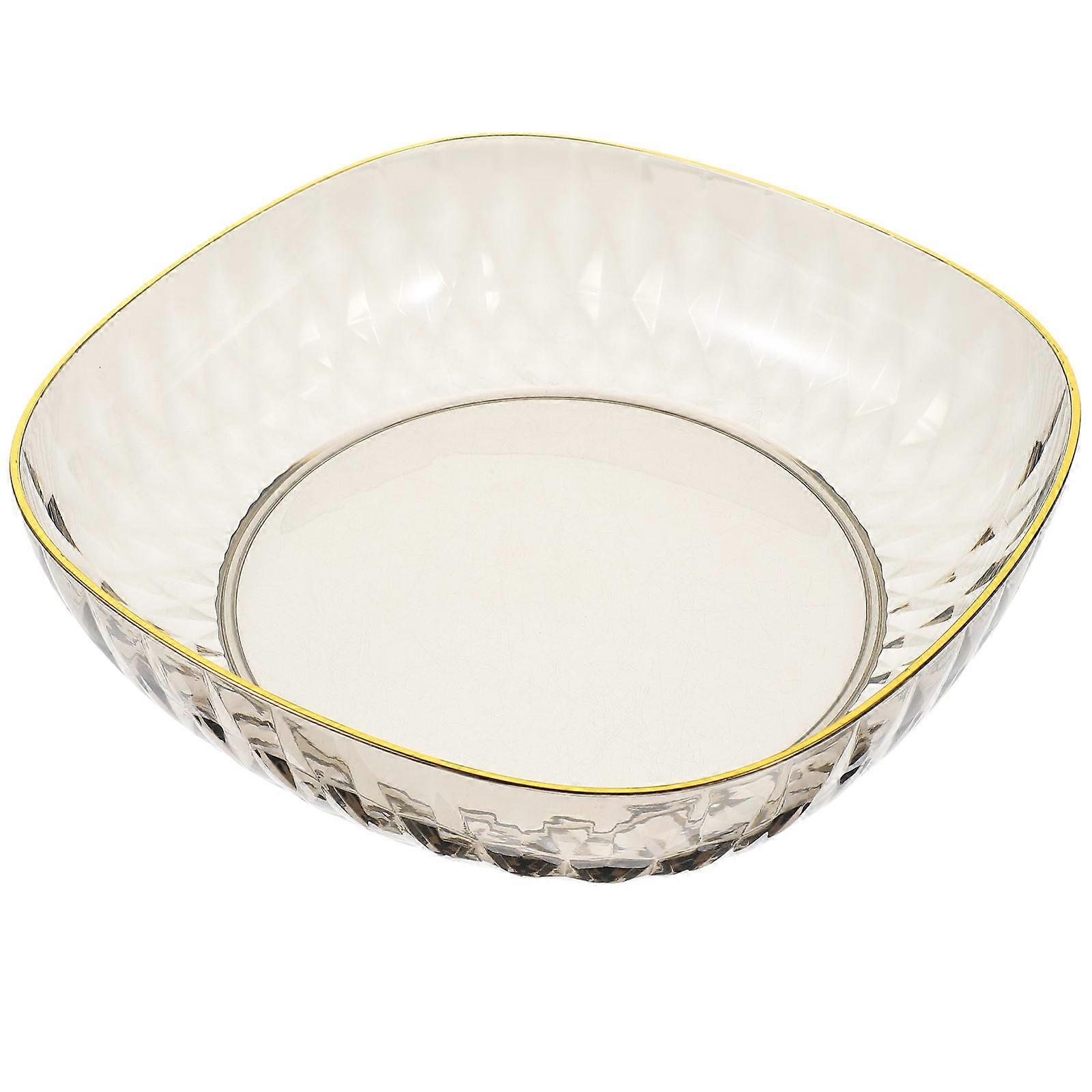 Multi Purpose Fruit Bowl Kitchen Reusable Plastic Snack Serving Dish For Family Gatherings 23.5X23.5X6CM 1Set