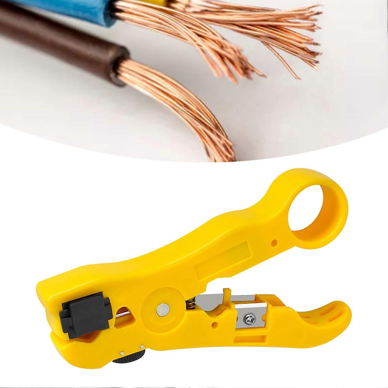 Coaxial Cable Stripper ABS Shell SK5 Blade Incisive Portable Wire Stripper Yellow 