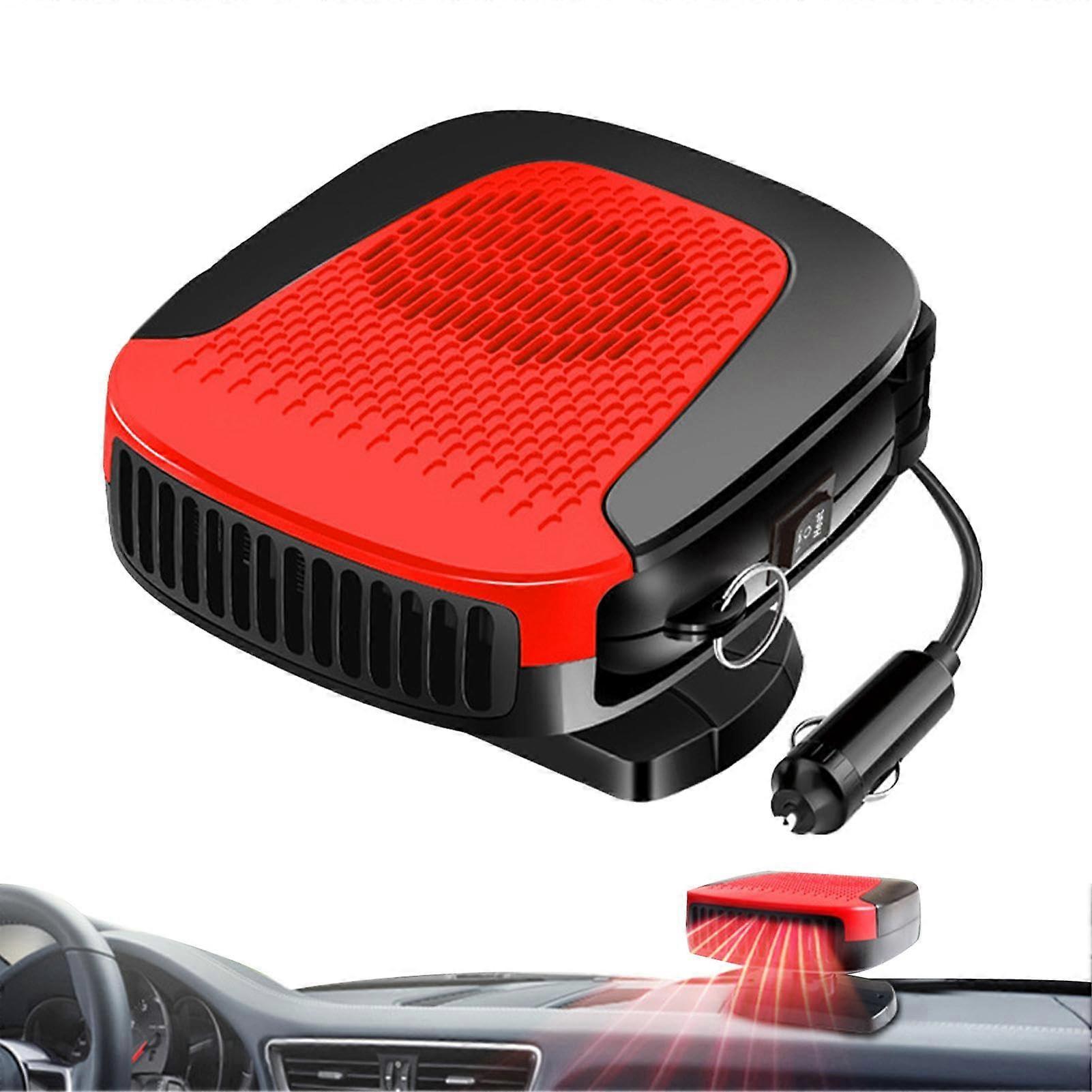 12V car heater, vehicle heater for cars, defroster with fast heating 12V portable car heater for connection, fan red