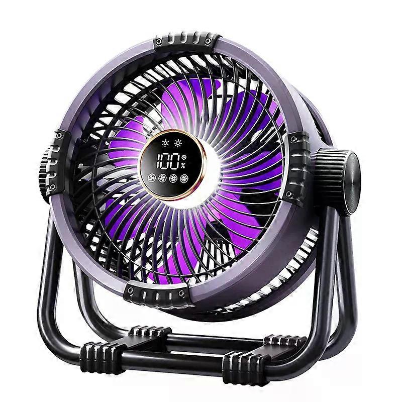 20000mAh Camping Fan Rechargeable Battery Portable Outdoor Fan Wireless Tent Ceiling Fan Air Circulators with Hook and LED Light