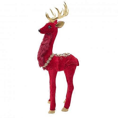 Red Velvet Standing Deer 33cm