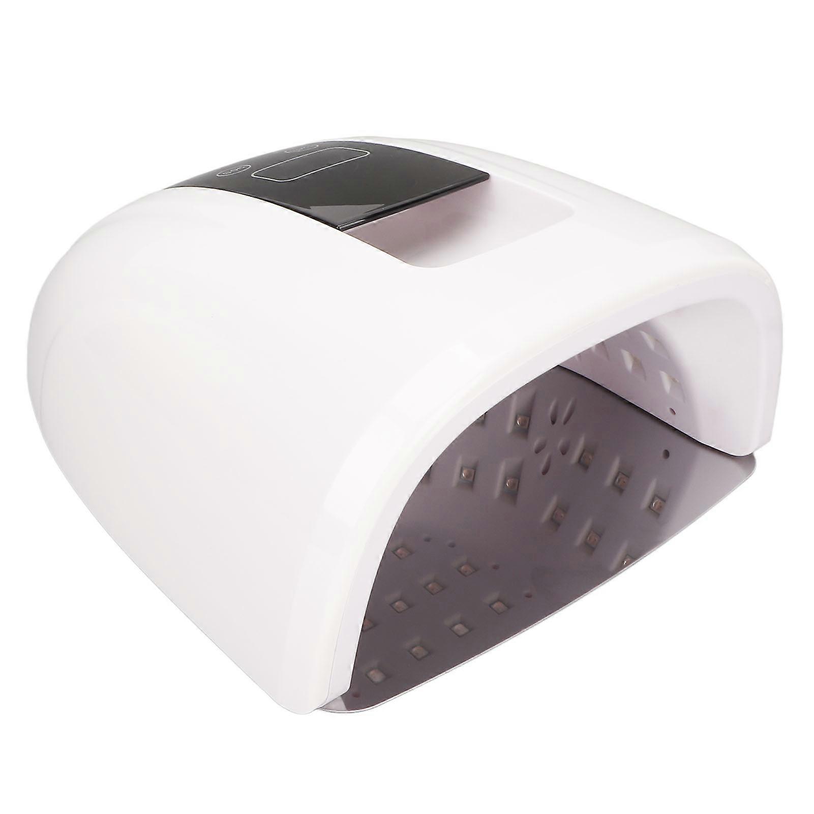 90W UV LED Nail Dryer 4 Time Setting 45pcs Light Chips 180 Degrees Nail Polish Curing Lamp White 100‑240V EU Plug
