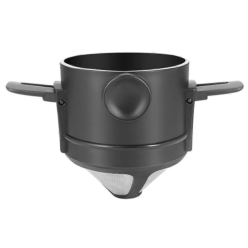 Sturdy Coffee Dripping Cup with Fine Filtering Function for Home Use Black Stainless Steel ABS 1 Pc
