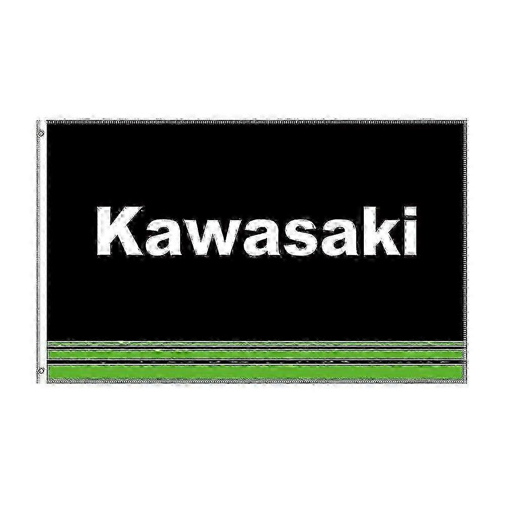 3x5 Ft Kawasaki Flag Polyester Printed Racing Motorcycle Banner For Decor