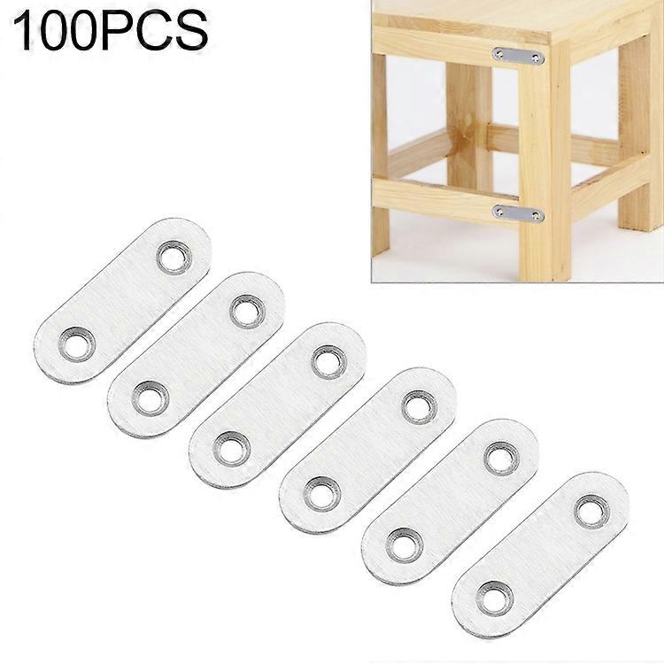 100 PCS Stainless Steel Connection Code Straight Connecting Piece, Number: 2