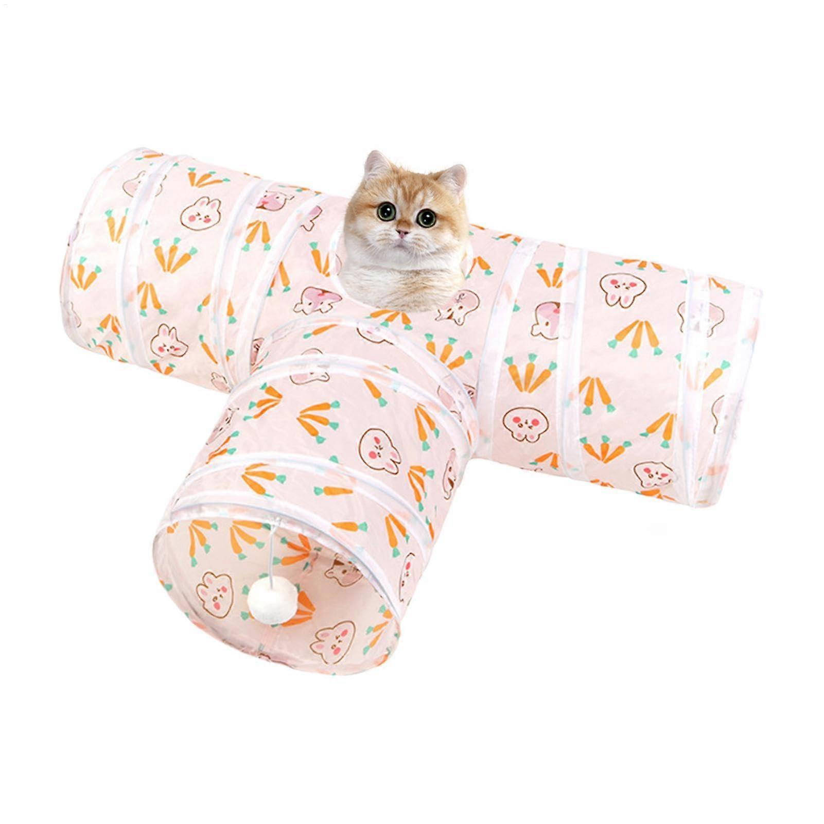 Cat Tunnel Toy, Foldable Play Tunnel for Kittens, Funny Interactive Pet Cat Toy for Indoor, Outdoor, Kitten Dog Puppy Rabbit