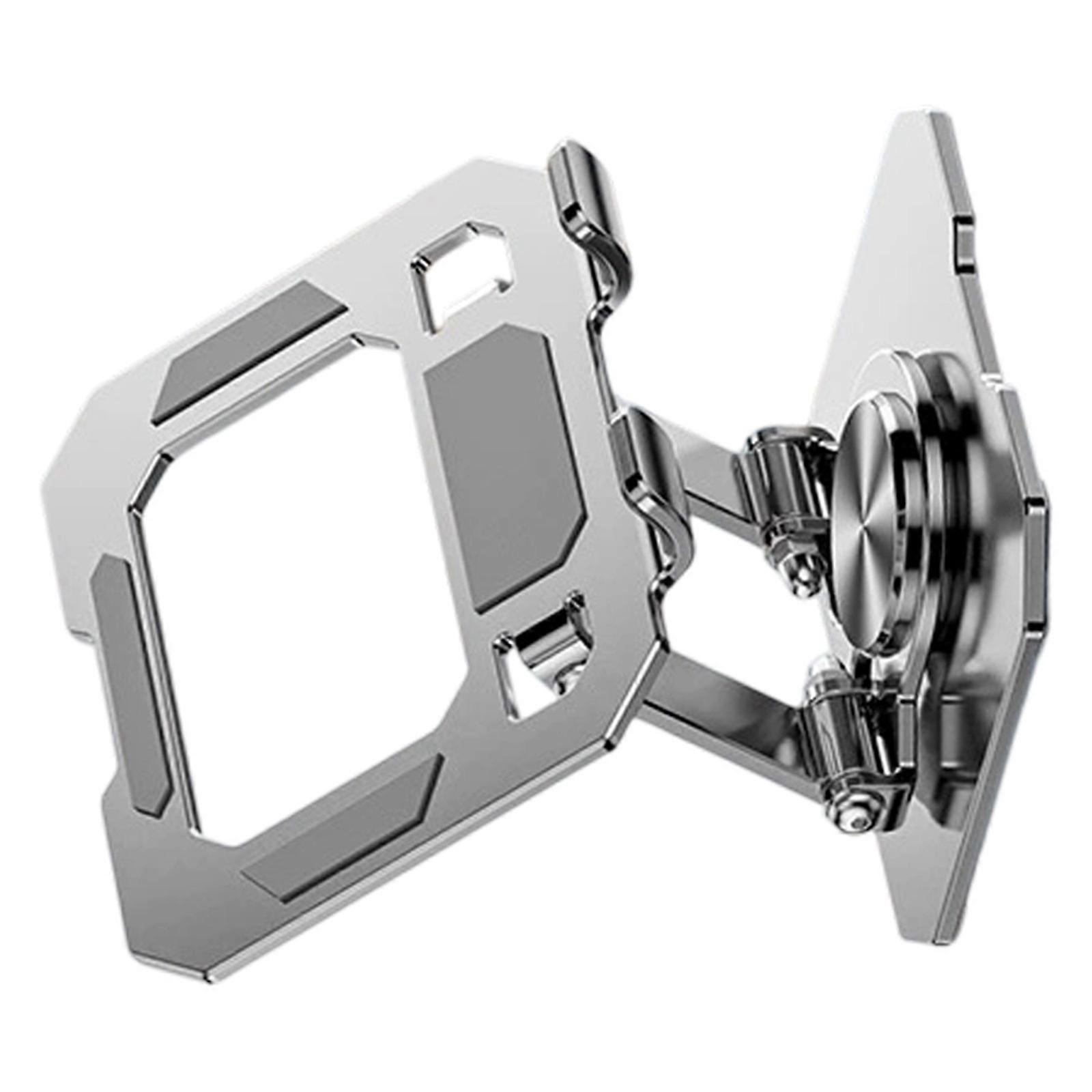 Laptop Holder Multi Angle Rotating Desktop Stand For Tablets Phones Extra Wide Slip proof Platform Steel Frame Foldable  Haoyue Silver