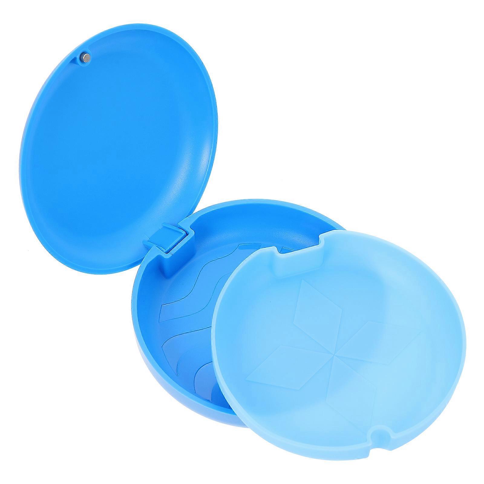 Blue ABS Retainer Case with Magnetic Closure for Storage Use Convenient and Practical Design 3.2x2.8x1.5 inches
