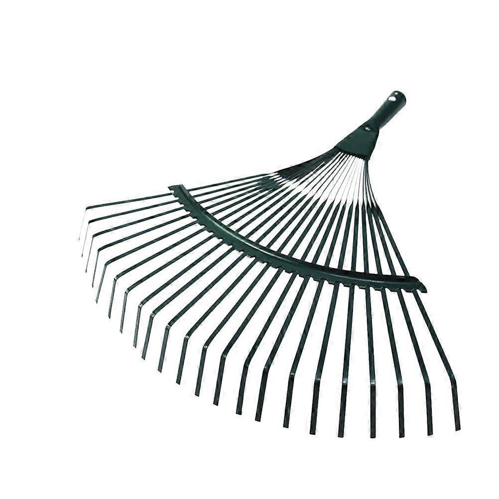 Durable Dark Green HighCarbon Steel Garden Rake for Effective Weed Cleaning 22 Teeth Design
