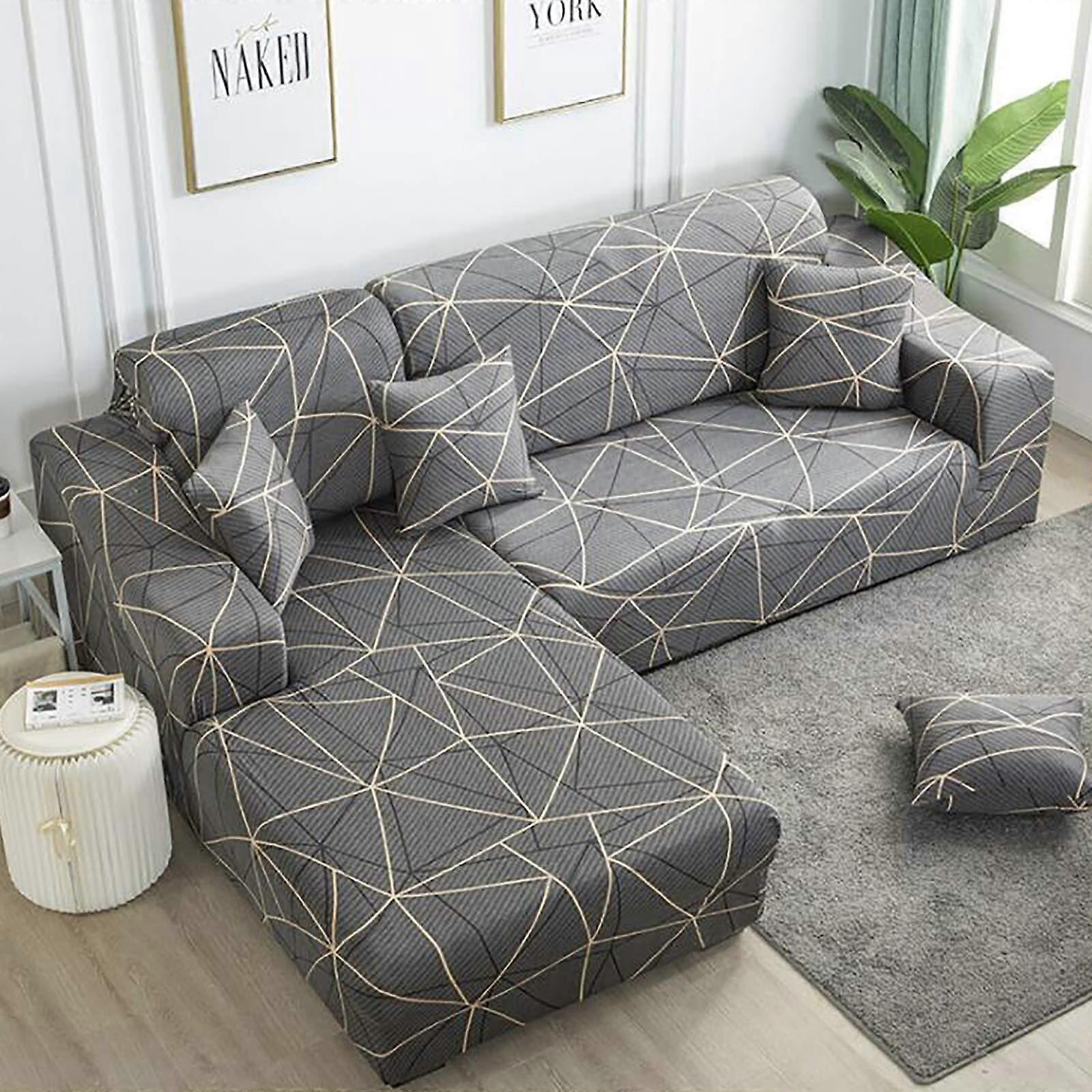 Stretch Sofa Slipcover, Printed Pattern, Easy Fit for 1 Seater 90140cm, Multiple Colors