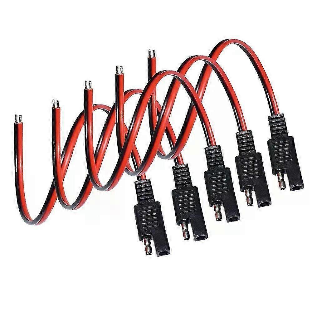 5pcs SAE Single Ended Extension Cabl 18AWG SAE Quick Disconnect Plug Cable Fit For Automobile and Solar Panel