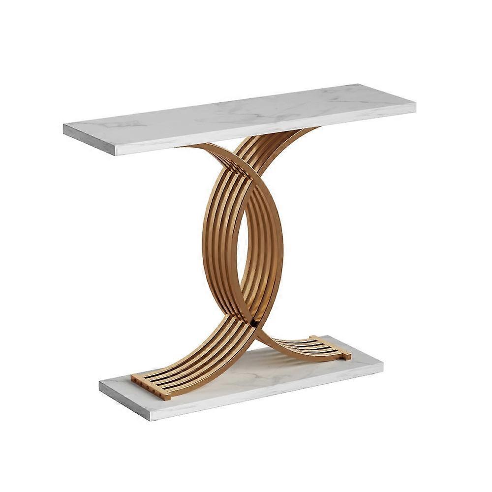 Artiss Console Table Marble Effect White&Gold Tables