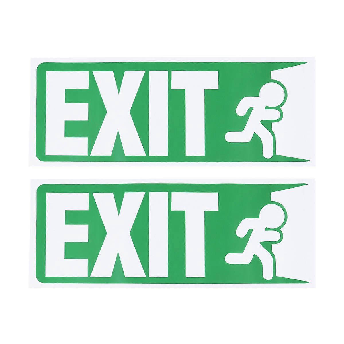Creative EXIT Sign Stickers for Door Made of PVC Material in Green Color 5 Pieces