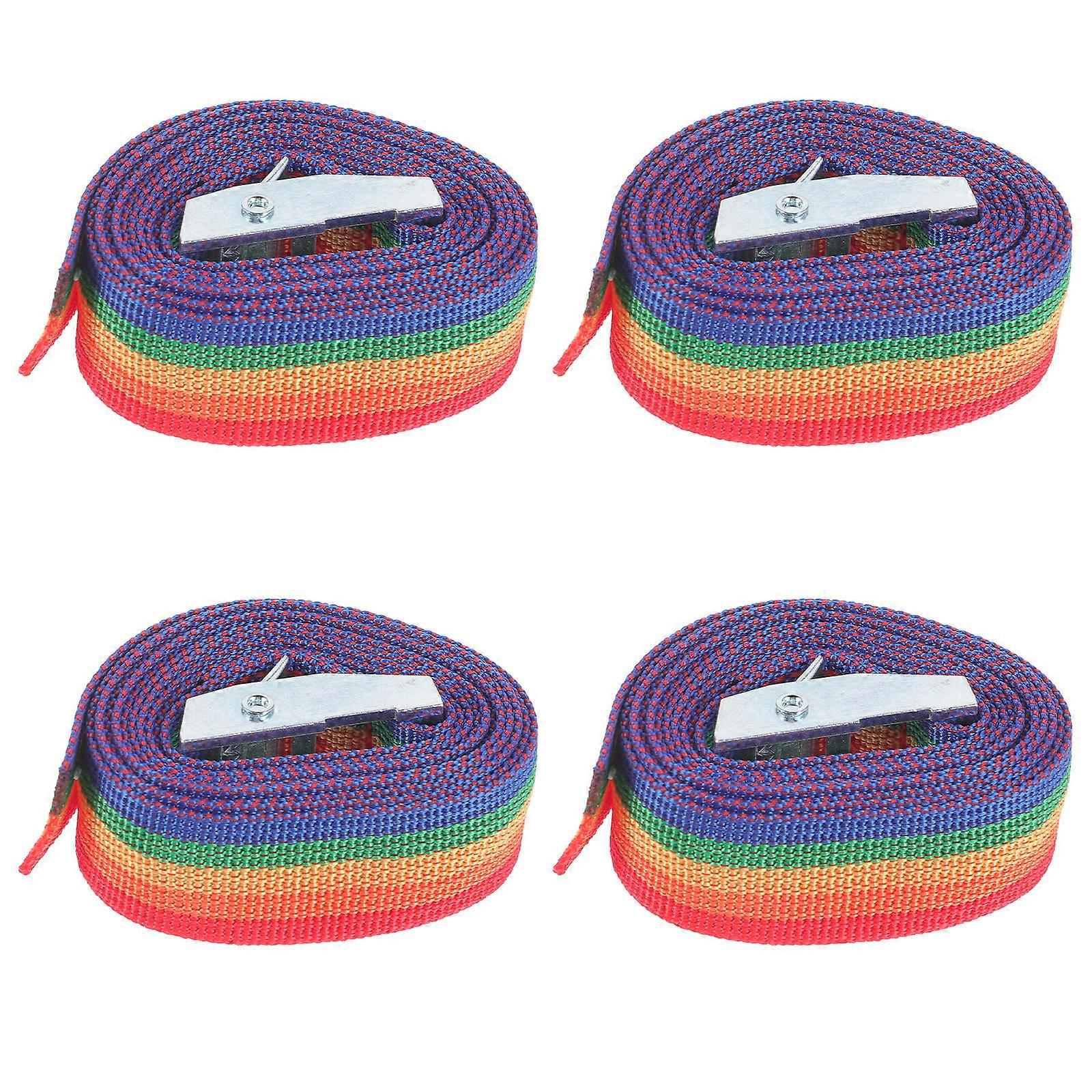 Cargo Lashing Straps Ratchet Strap Buckle Adjustable Design For Car Roof Luggage 4Set