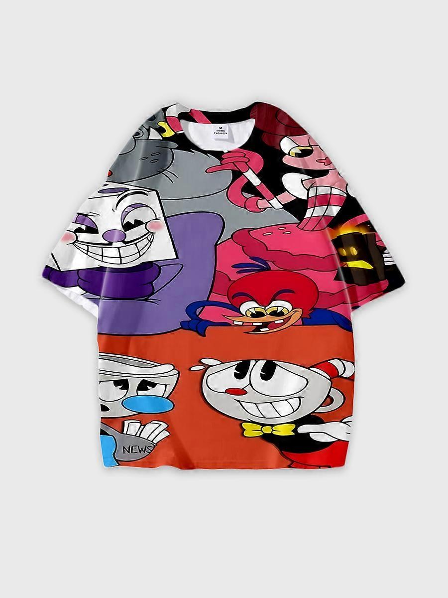 T-shirt round neck Cartoon Pattern loose short sleeve C2245