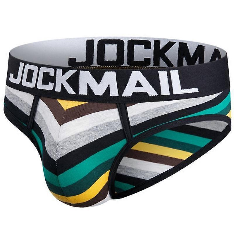 Briefs JOCKMAIL Fashion Stripe Print Rainbow Colour Men's Underwear Low Waist Sports Breathable Shorts Everyday Casual Home Underpants