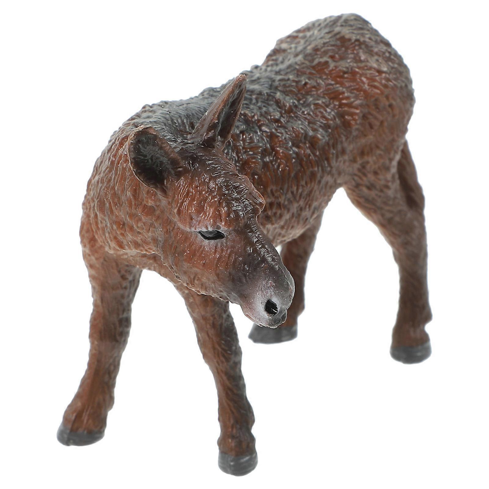 Realistic Simulation Donkey Model Educational Tool Light Brown 9.00X8.30X5.50CM 1Pack