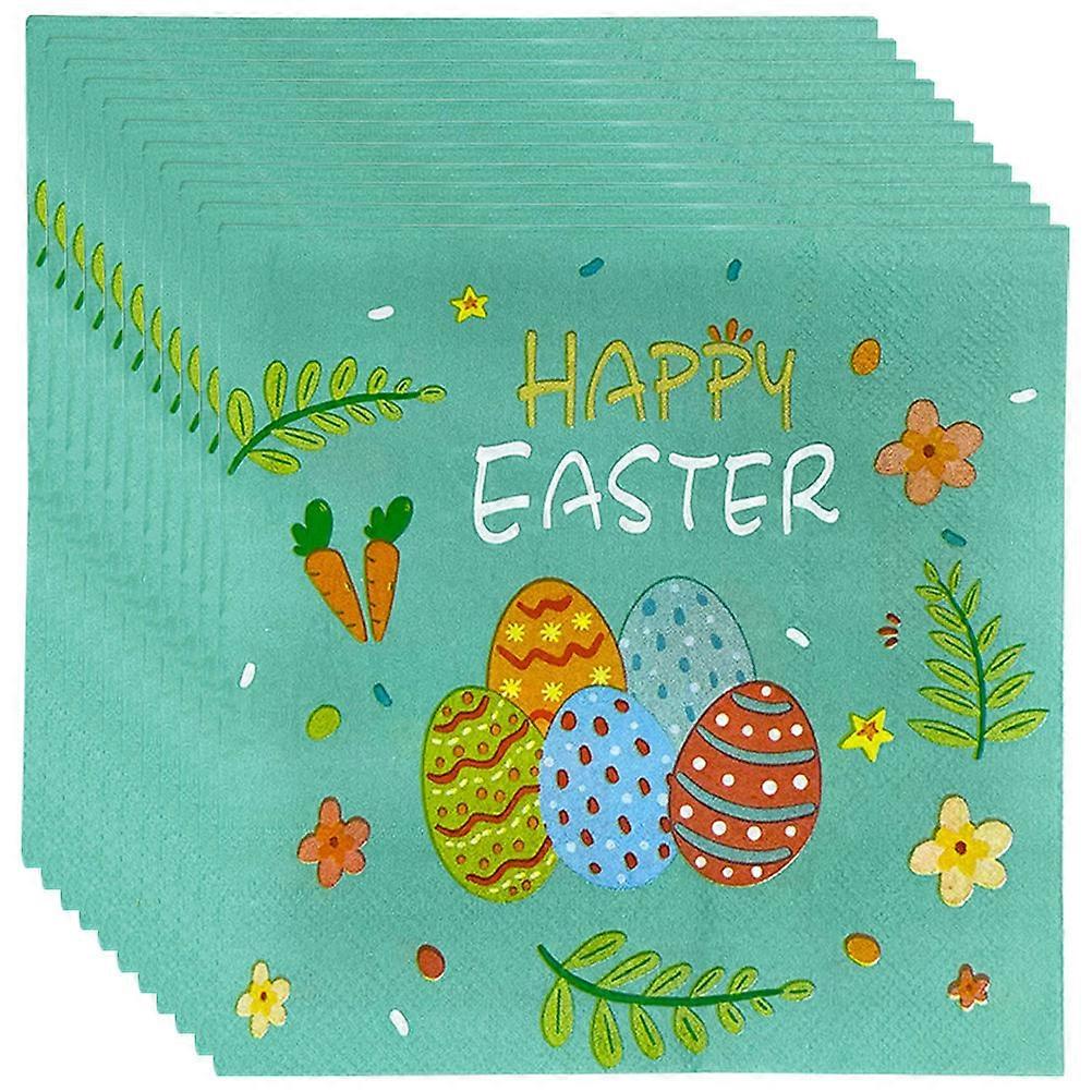 Decorative Bunny Napkins 100 Sheets Workmanship Party Favors Green Square Ideal For Banquets